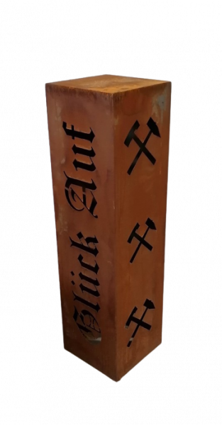 Edelrost Säule Glück Auf... 200x 200x 750