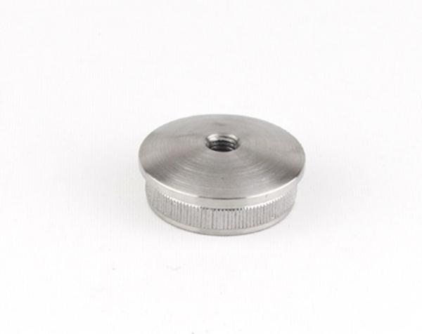 Rohrstopfen für Rohr Ø 42,4mm gewölbt gegossen M8 Gewinde Edelstahl