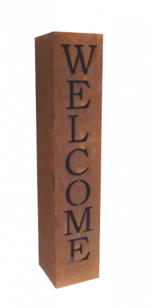 Edelrost Säule WELCOME