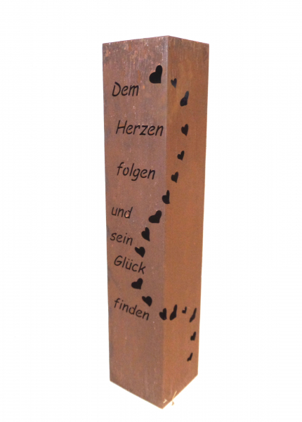 Edelrost Säule Dem Herzen folgen....