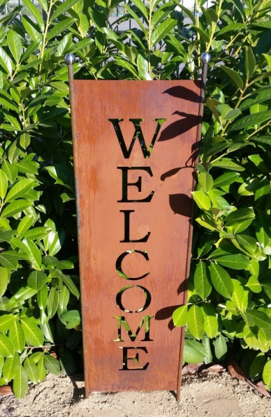 Gartenschild Welcome