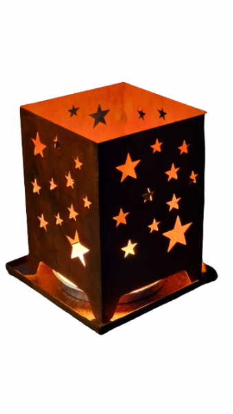 Mini - Feuerkorb Sterne-Sterne inkl. Partylicht